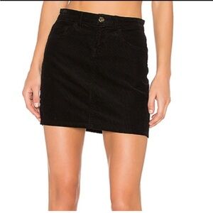 Jbrand Black Corduroy Mini Skirt